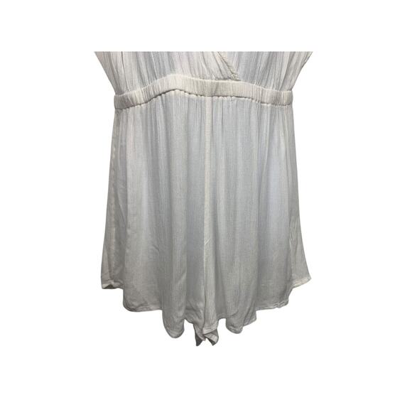 ASOS Women size 10 White Plunging Playsuit Romper Sheer Wrap Cover-Up Beach - Picture 5 of 10